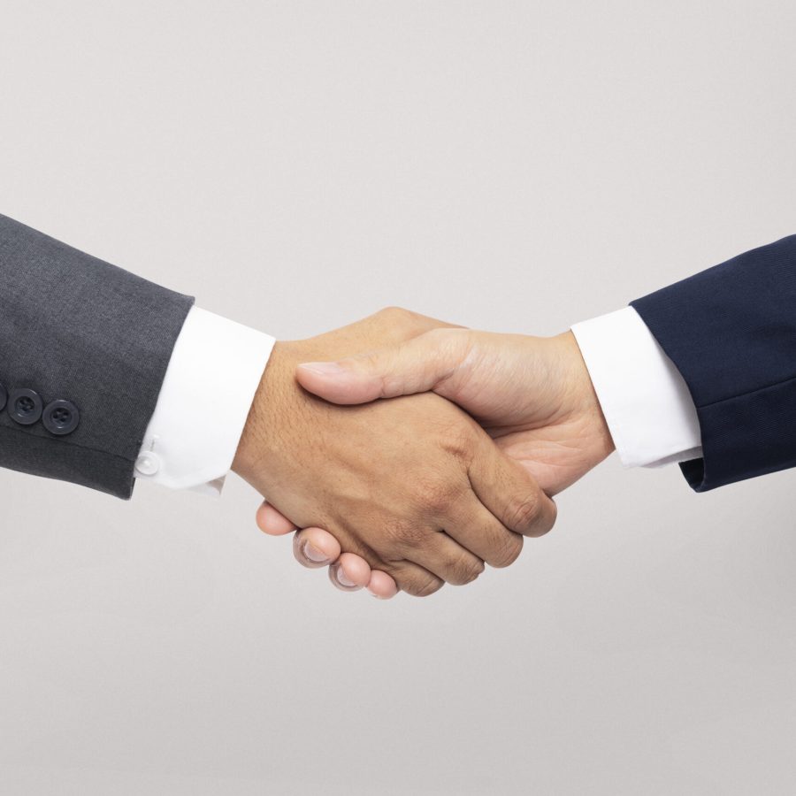 Business agreement handshake hand gesture